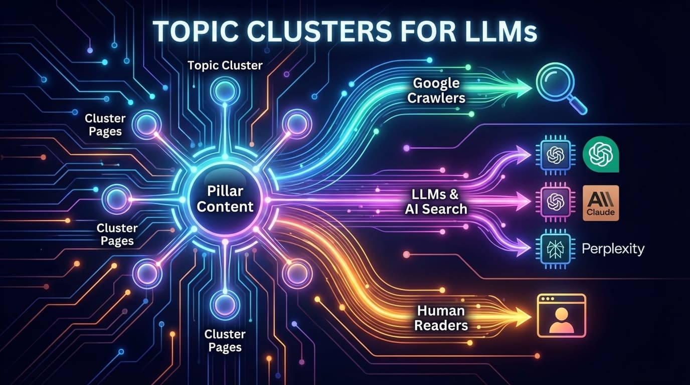 Topic Clusters for LLMs: Hybrid Architecture for AI Search